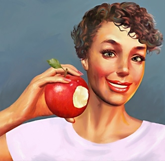 happy eater of apples
