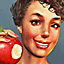 girl with apple